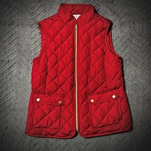 St John's Bay Womens Red Quilted Puffer Vest Size Large